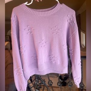 Purple Sweater with puffy dots